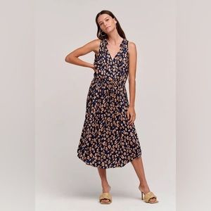 Anthropologie Velvet by Graham & Spencer Cheetah Sleeveless gathered midi dress